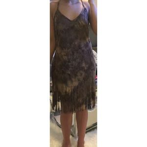 Fringe Suede Midi Dress
